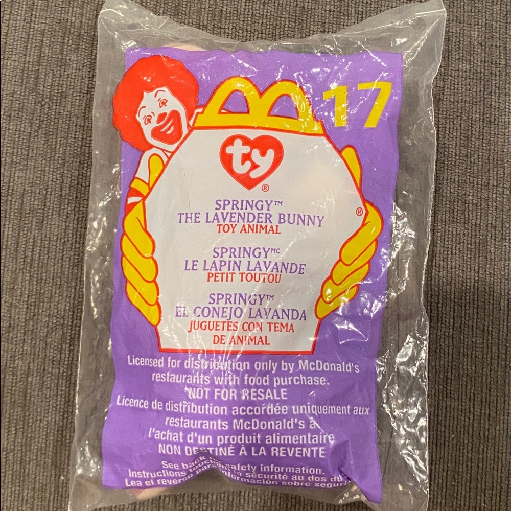 2000 McDonald’s TY Beanie Baby Happy Meal Toy - Springy the Bunny    toys babies